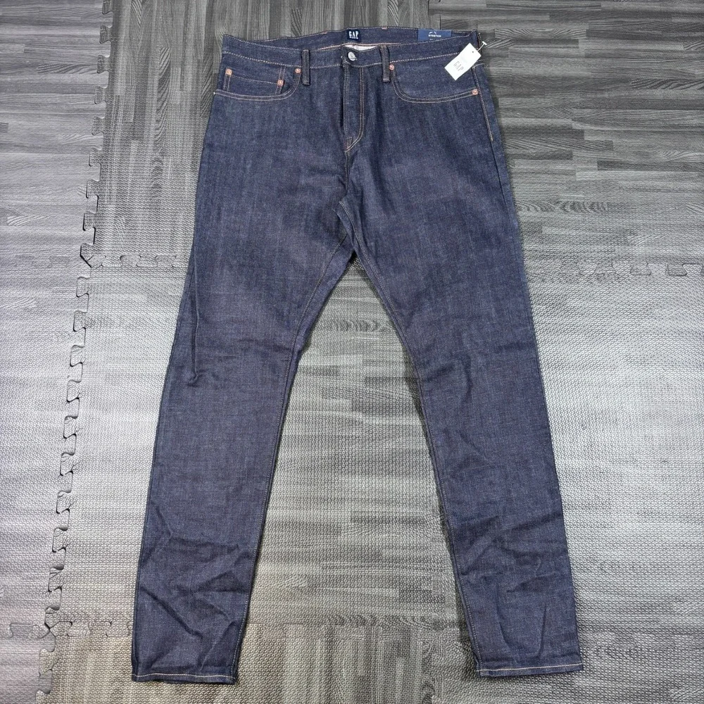 GAP Jeans Mens 36x32 Blue Kaihara Selvedge Denim Skinny NEW Raw Indigo Deadstock